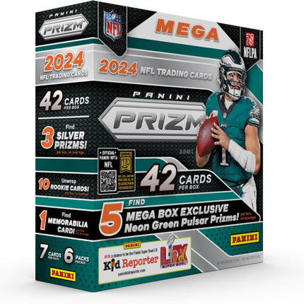 2024 Panini Prizm Football Mega Box – Neon Green Pulsar
