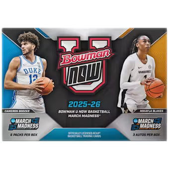 2025/26 Bowman Bowman University NOW March Madness Basketball Hobby Box