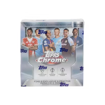 2025-26 Topps Chrome UEFA Club Competitions Soccer Hobby Jumbo Box