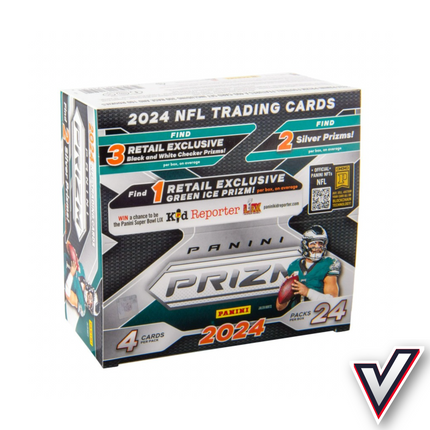 Sealed 2024 Panini Prizm NFL Football retail box 24 packs 4 cards per pack