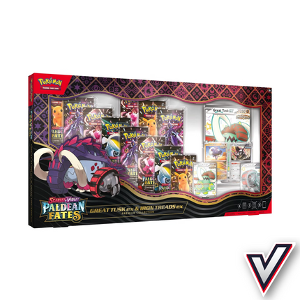 Pokémon Paldean Fates Great Tusk ex and Iron Treads ex Premium Collection sealed 11 packs