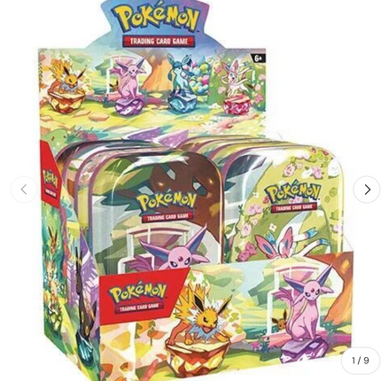 Scarlet & Violet Prismatic Evolutions Mini Tin Display